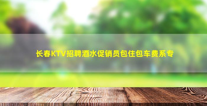 长春KTV招聘酒水促销员包住包车费系专